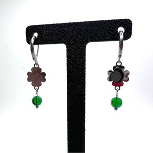 Clover Earrings with Green Accents, St Patrick’s Day